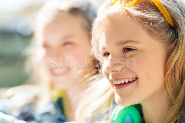 Gelukkig tienermeisje gezicht mensen portret meisje Stockfoto © dolgachov