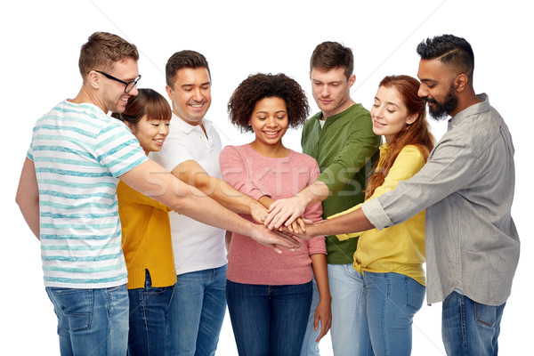 international group of happy people holding hands Stock photo © dolgachov