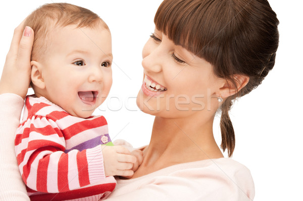 Stockfoto: Gelukkig · moeder · aanbiddelijk · baby · foto · vrouw