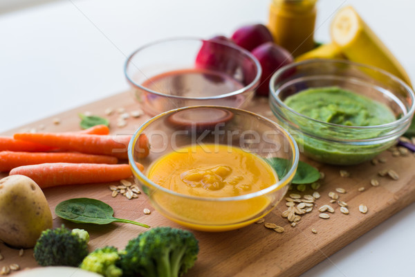 Vegetal alimentos para bebês vidro alimentação saudável nutrição Foto stock © dolgachov