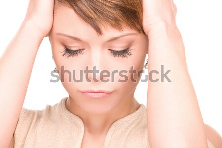 Unglücklich Frau hellen Bild weiß traurig Stock foto © dolgachov
