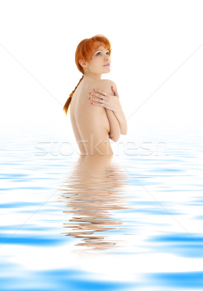 healthy redhead in blue water #2 Stock photo © dolgachov