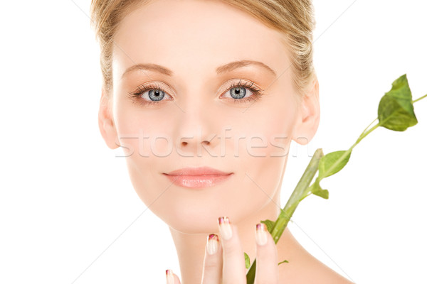 Stock photo: woman with sprout