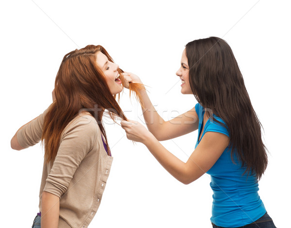 two teenagers having a fight and getting physical Stock photo © dolgachov