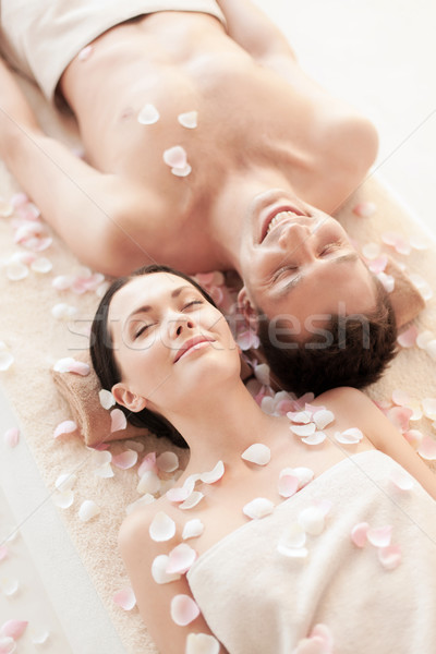 Para spa zdjęcie salon masażu kobieta Zdjęcia stock © dolgachov