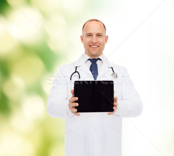 Foto stock: Sonriendo · doctor · de · sexo · masculino · estetoscopio · medicina · anuncio