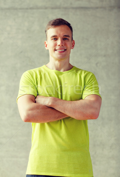 Sorridente homem ginásio esportes fitness estilo de vida Foto stock © dolgachov