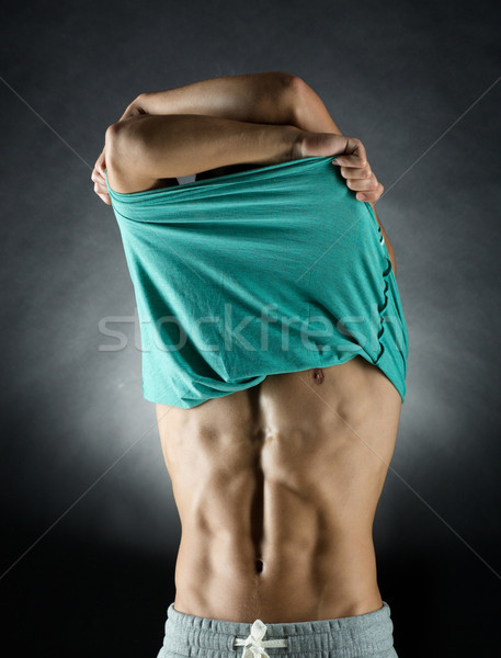 Fiatal férfi testépítő sport testépítés erő Stock fotó © dolgachov