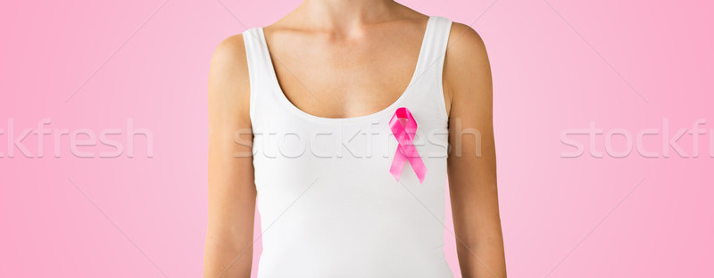 Nő rózsaszín rák tudatosság szalag egészségügy Stock fotó © dolgachov