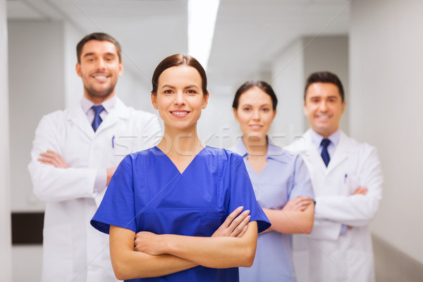 Stockfoto: Gelukkig · groep · artsen · ziekenhuis · kliniek · beroep