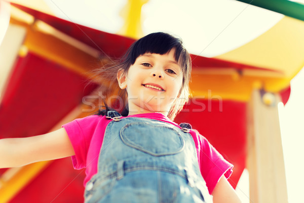 Gelukkig meisje kinderen speeltuin zomer jeugd Stockfoto © dolgachov