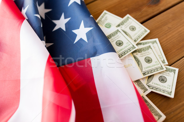 Stockfoto: Amerikaanse · vlag · dollar · cash · geld · budget