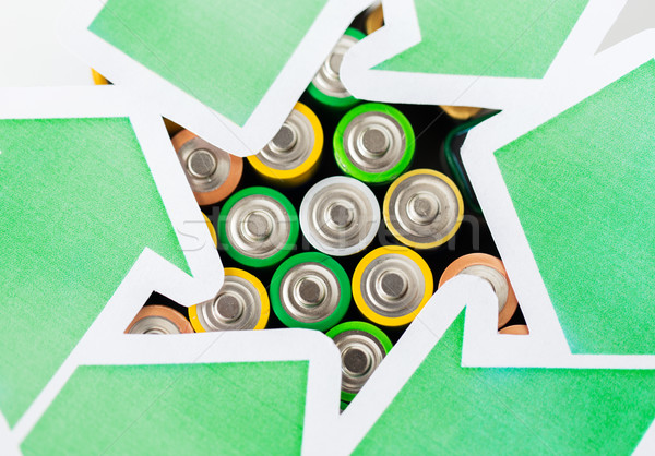 Zielone recyklingu symbol odpadów Zdjęcia stock © dolgachov