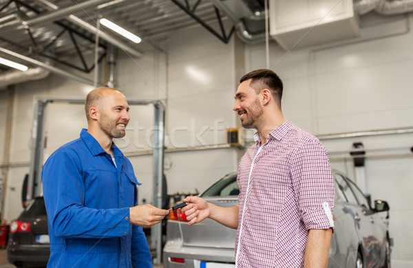 Foto stock: Mecánico · de · automóviles · clave · hombre · coche · tienda · auto