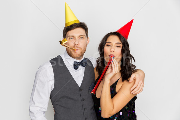 Boldog pár buli szórakozás születésnap ünneplés Stock fotó © dolgachov