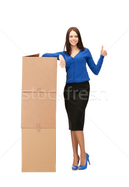 Anziehend Geschäftsfrau groß Boxen Bild Frau Stock foto © dolgachov