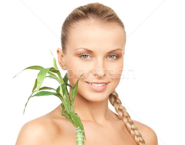 woman with green sprout Stock photo © dolgachov