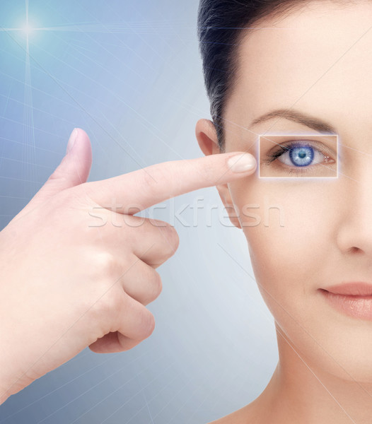 Femme oeil laser correction cadre santé Photo stock © dolgachov