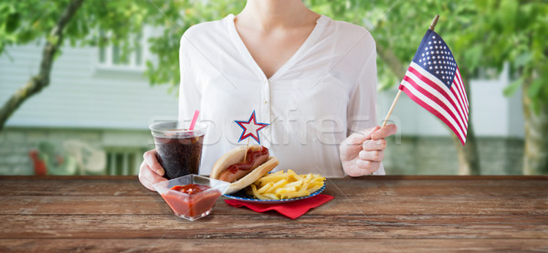 woman celebrating american independence day Stock photo © dolgachov