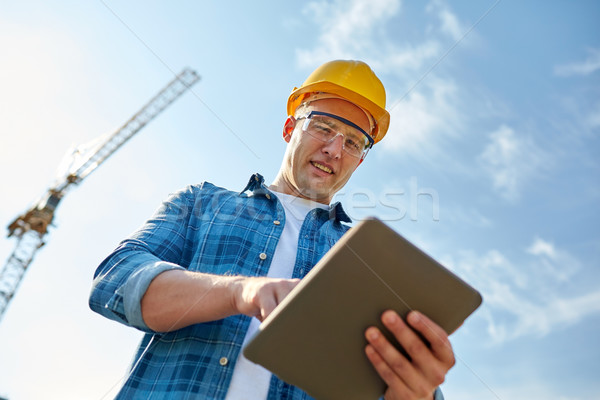 Foto stock: Constructor · casco · de · seguridad · construcción · negocios · edificio