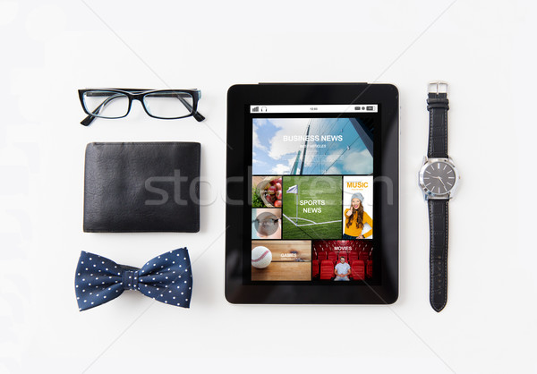 tablet pc with web applications and personal stuff Stock photo © dolgachov