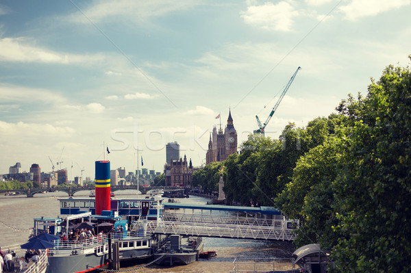 домах парламент Вестминстерский моста Англии Лондон Сток-фото © dolgachov