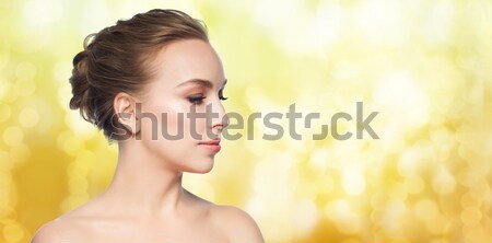 美しい 若い女性 顔 白 健康 人 ストックフォト © dolgachov