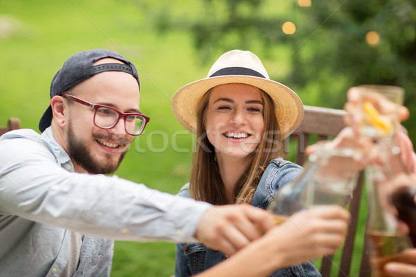 Gelukkig vrienden bril zomer tuin recreatie Stockfoto © dolgachov