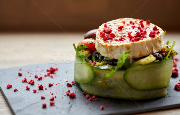 Geitenkaas salade groenten restaurant eten culinair keuken Stockfoto © dolgachov