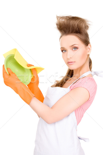 housewife washing dish Stock photo © dolgachov