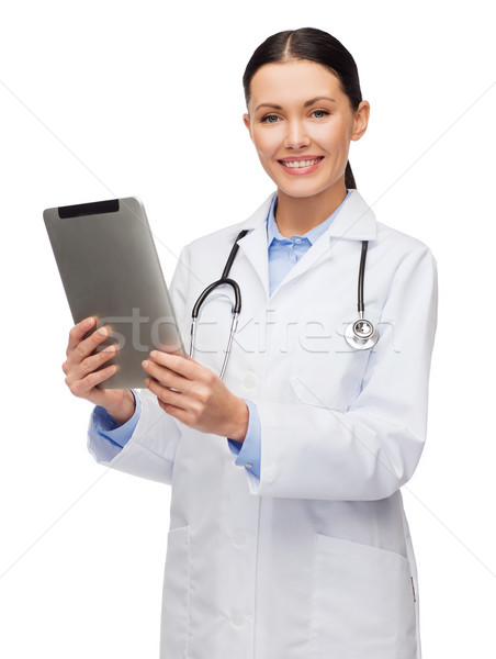 female doctor with stethoscope and tablet computer Stock photo © dolgachov