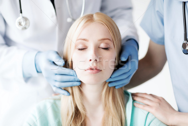 Stock photo: plastic surgeon or doctor with patient