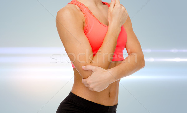 Vrouw pijn elleboog gezondheidszorg fitness Stockfoto © dolgachov