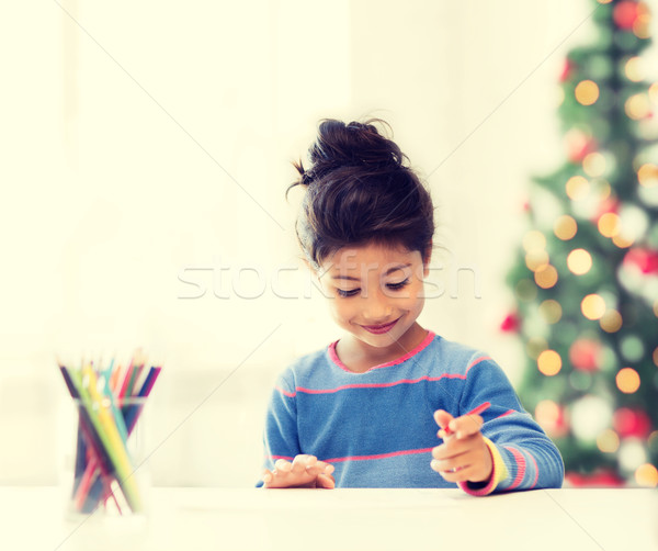 商業照片: 小女孩 · 畫 · 家庭 · 孩子 · 聖誕節