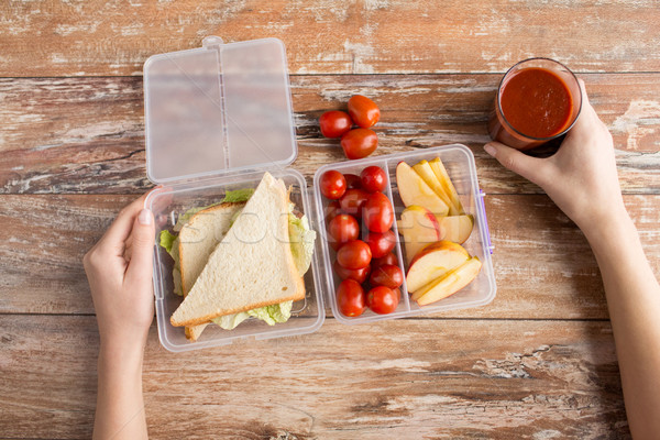 Foto stock: Mujer · alimentos · alimentación · saludable · almacenamiento