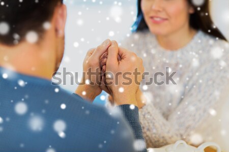 Feliz masculina gay Pareja tomados de las manos Foto stock © dolgachov