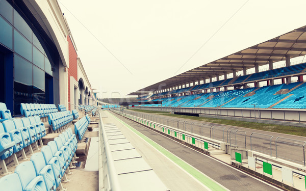 empty speedway and bleachers on stadium Stock photo © dolgachov