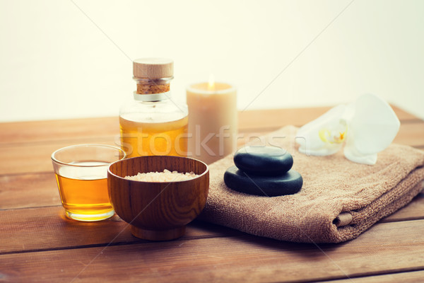 Közelkép só masszázsolaj fürdőkád szépségszalon test Stock fotó © dolgachov