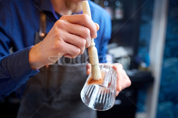 Barkeeper Glas Pinsel bar Alkohol Stock foto © dolgachov