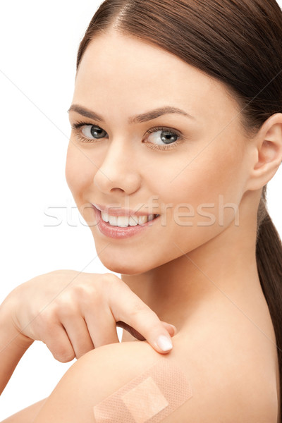 Mooie vrouw gips heldere portret foto Stockfoto © dolgachov