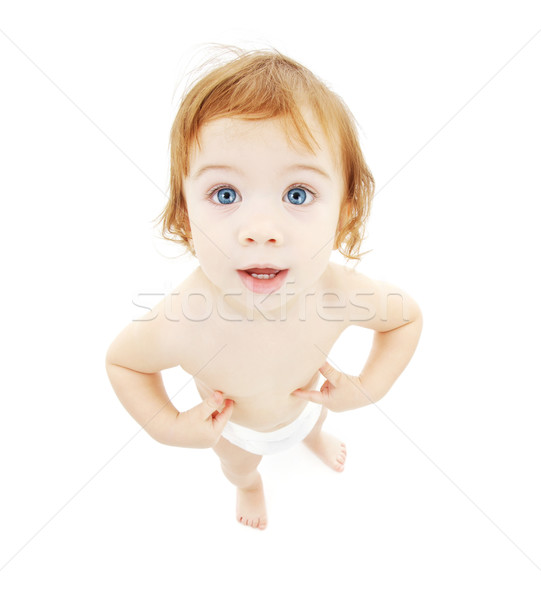 Zdjęcia stock: Baby · chłopca · pielucha · zdjęcie · biały · dziecko