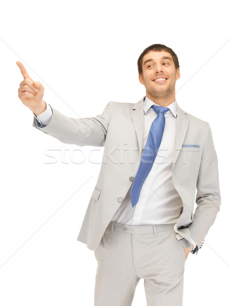 Stock photo: businessman pointing his finger