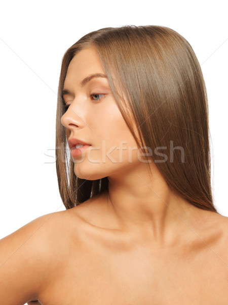 Stok fotoğraf: Güzel · bir · kadın · uzun · saçlı · parlak · resim · kız · portre