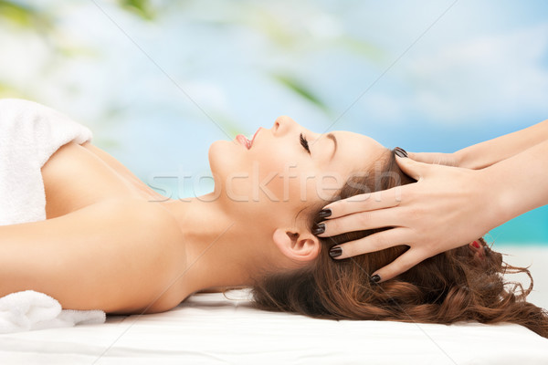 Femme Resort tête traitement spa plage [[stock_photo]] © dolgachov