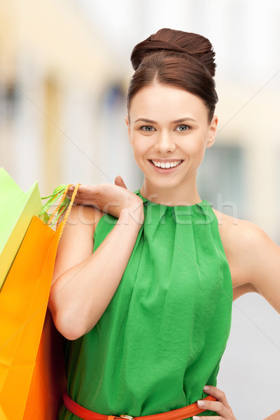 女性 ショッピングバッグ ショッピング 観光 美人 ファッション ストックフォト © dolgachov
