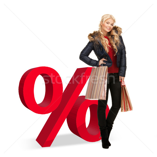 Kadın yüzde imzalamak büyük kırmızı Stok fotoğraf © dolgachov