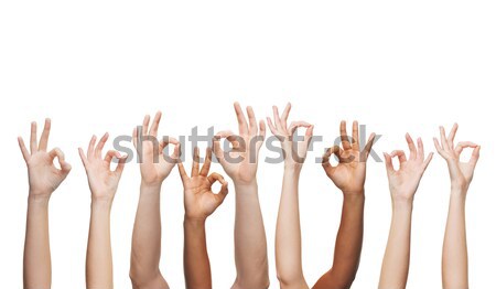 Menselijke handen tonen vrede Stockfoto © dolgachov