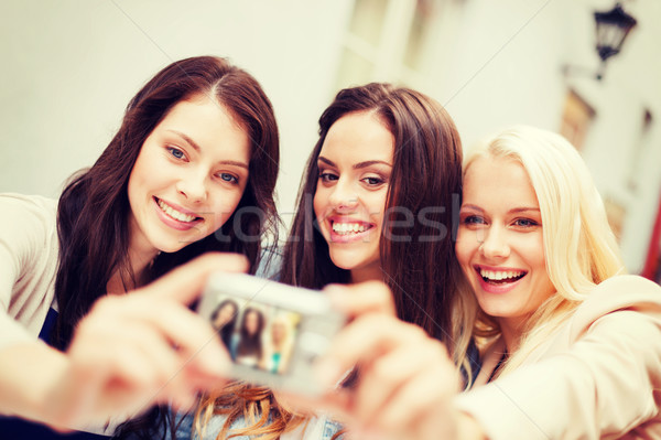 Foto stock: Belo · meninas · quadro · cidade · férias