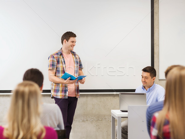グループ 笑みを浮かべて 学生 教師 教室 教育 ストックフォト © dolgachov