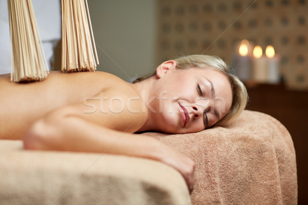 Mulher samurai massagem estância termal pessoas Foto stock © dolgachov